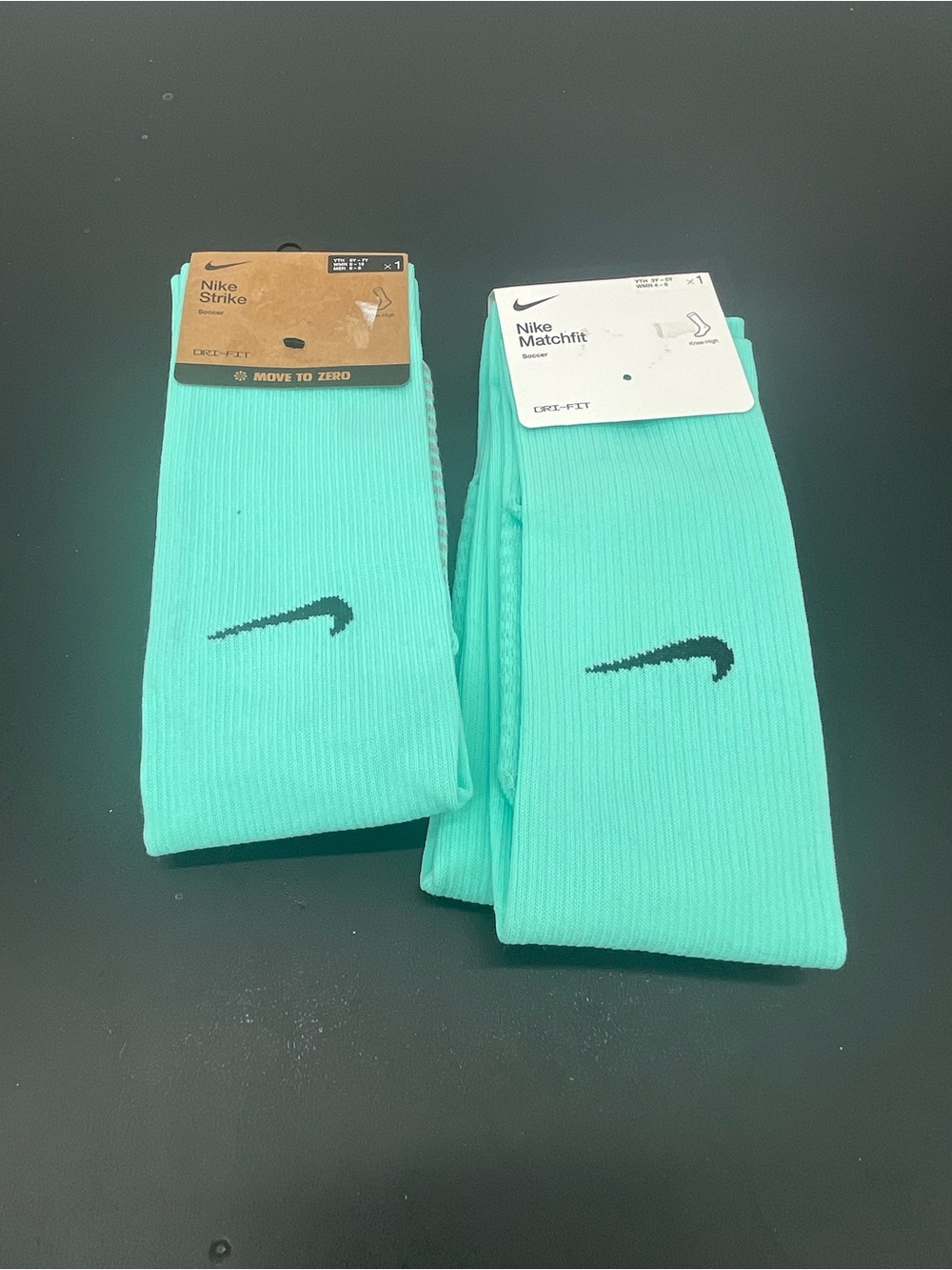 Nike Crew Socks in Teal with Black Swoosh 2 Sets